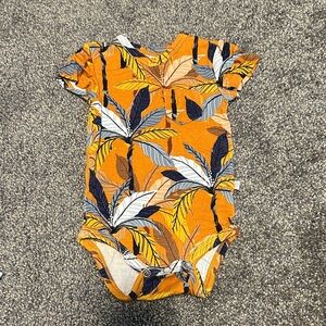 Tropical Leaf Posh Peanut Baby Onesie